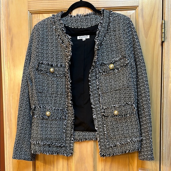 Nanette Lepore Black and White Tweed Blazer - Picture 1 of 6